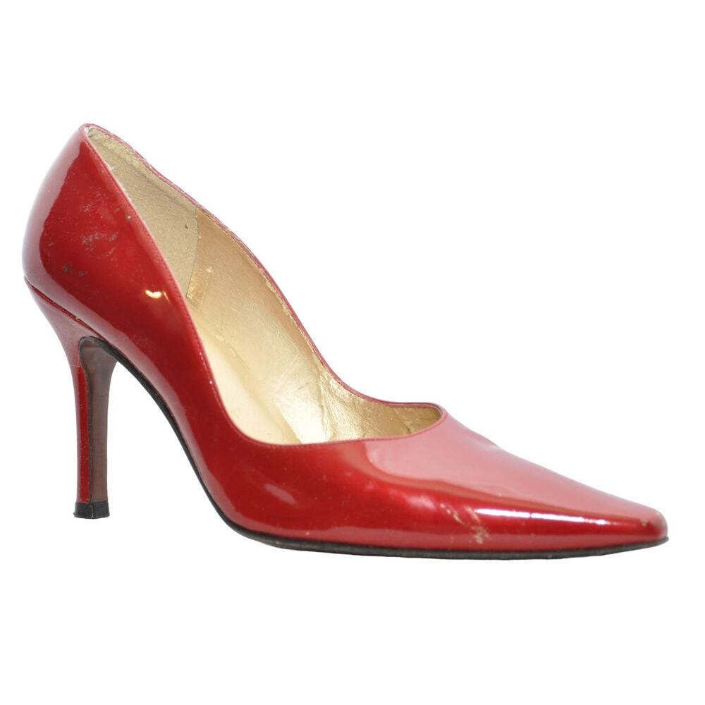 Stuart Weitzman Patent Leather Pointy Toe Pump He… - image 1